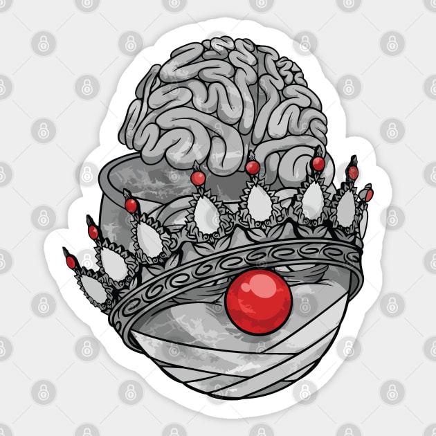 King's Crown - Silver Egg Sticker by Gofart